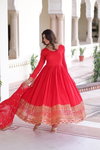 KA 1209 Vichitra Silk With Embroidered Work Gown With Bottom Dupatta  Wholesale In India